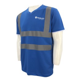 Custom-made short-sleeved industrial uniforms, design shirt sleeves contrast color, V-neck, fluorescent tape, industrial uniform supplier, printed logo D348 Custom-made short-sleeved industrial uniforms, design shirt sleeves contrast color, V-neck, fluorescent tape, industrial uniform supplier, printed logo D348